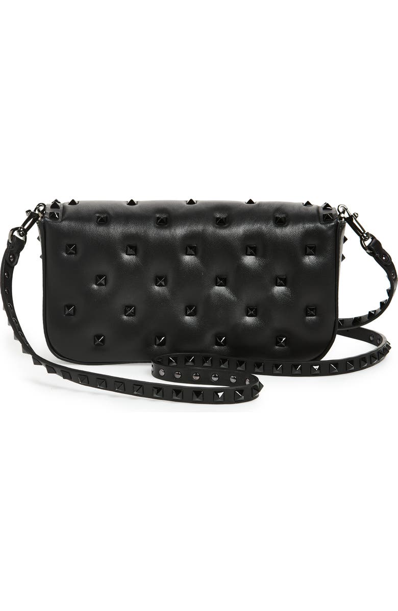 Valentino Garavani Rockstud Leather Shoulder Bag, Alternate, color,
