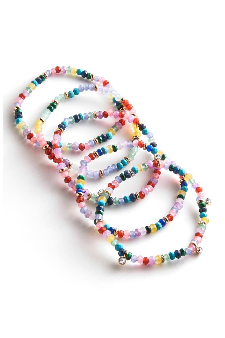 Indya Semi-Precious Layered Bracelet Set, Alternate, color, MULTI