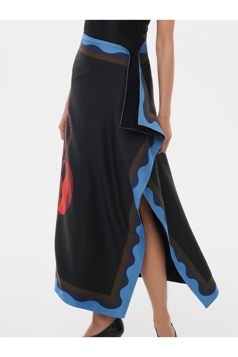 Reversible Floral Wool-blend Wrap Skirt, Main, color, Print 'late Bloomer'