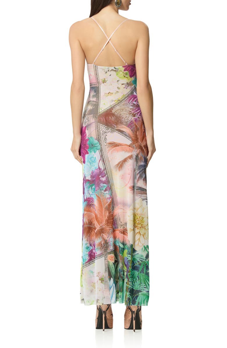 AFRM Romy Postcard Print Mesh Slipdress, Alternate, color, Vacation Tropic