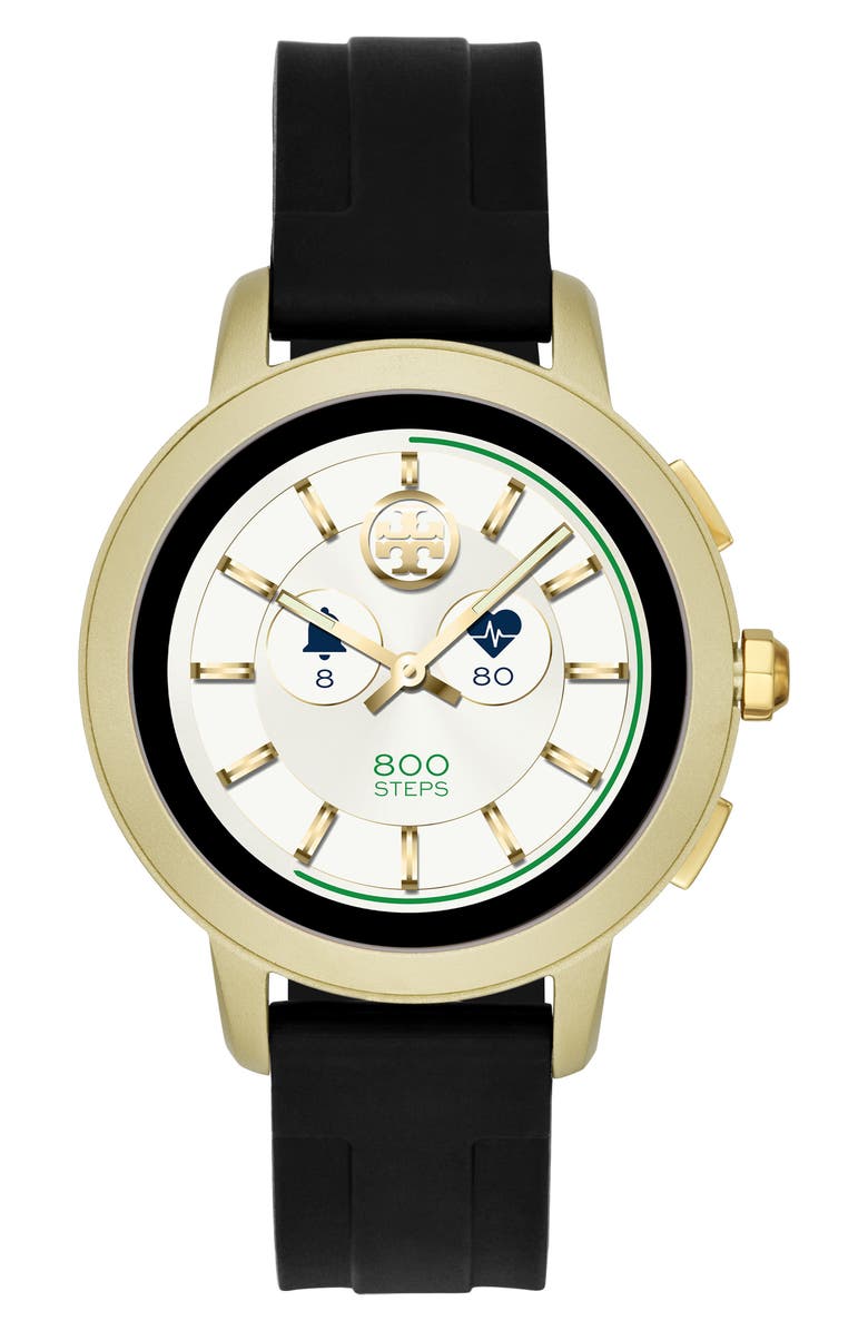 Tory Burch ToryTrack Touchscreen Silicone Smart Watch, 42mm, Main, color, 