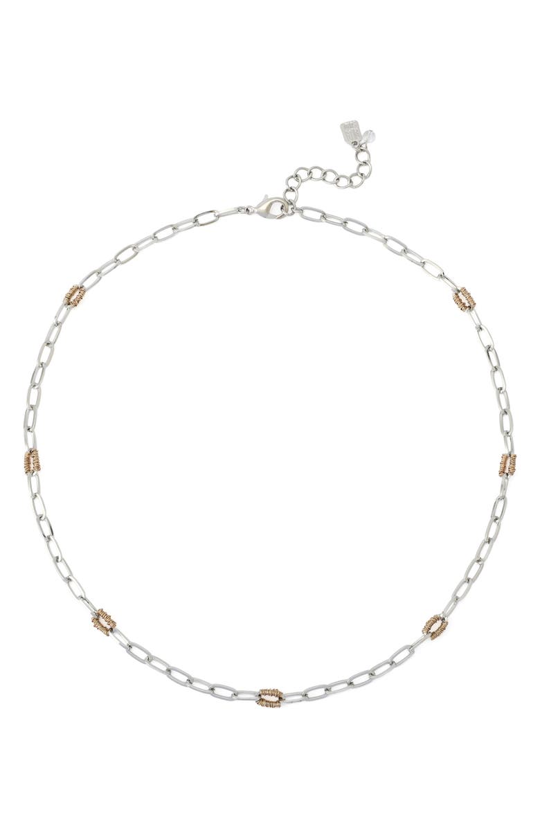 Robert Lee Morris Paperclip Chain Necklace, Main, color, Two Tone