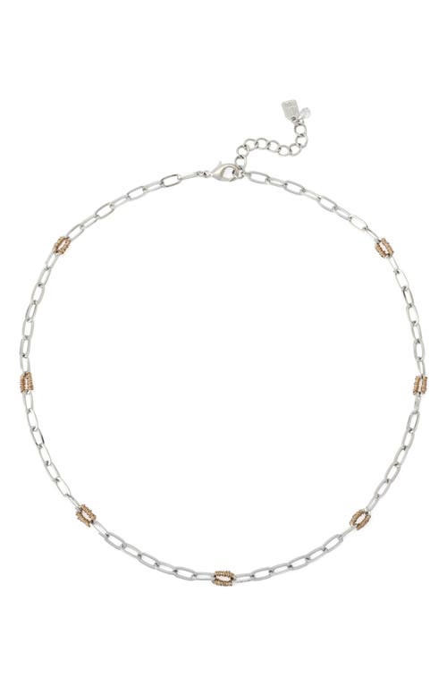 Robert Lee Morris Paperclip Chain Necklace In Metallic