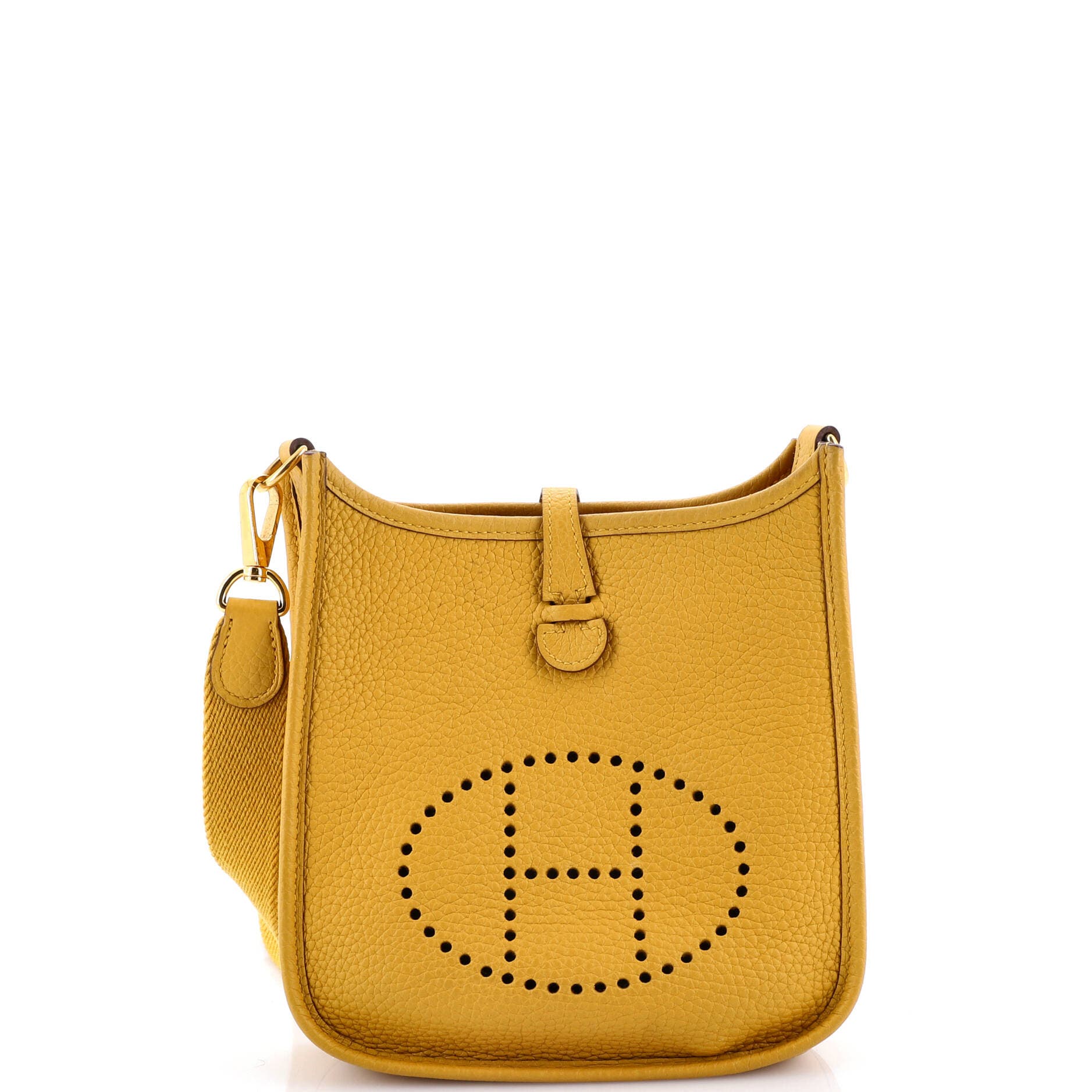 Pre-Owned Hermes Evelyne Bag Gen III Clemence TPM, Main, color, Jaune Ambre