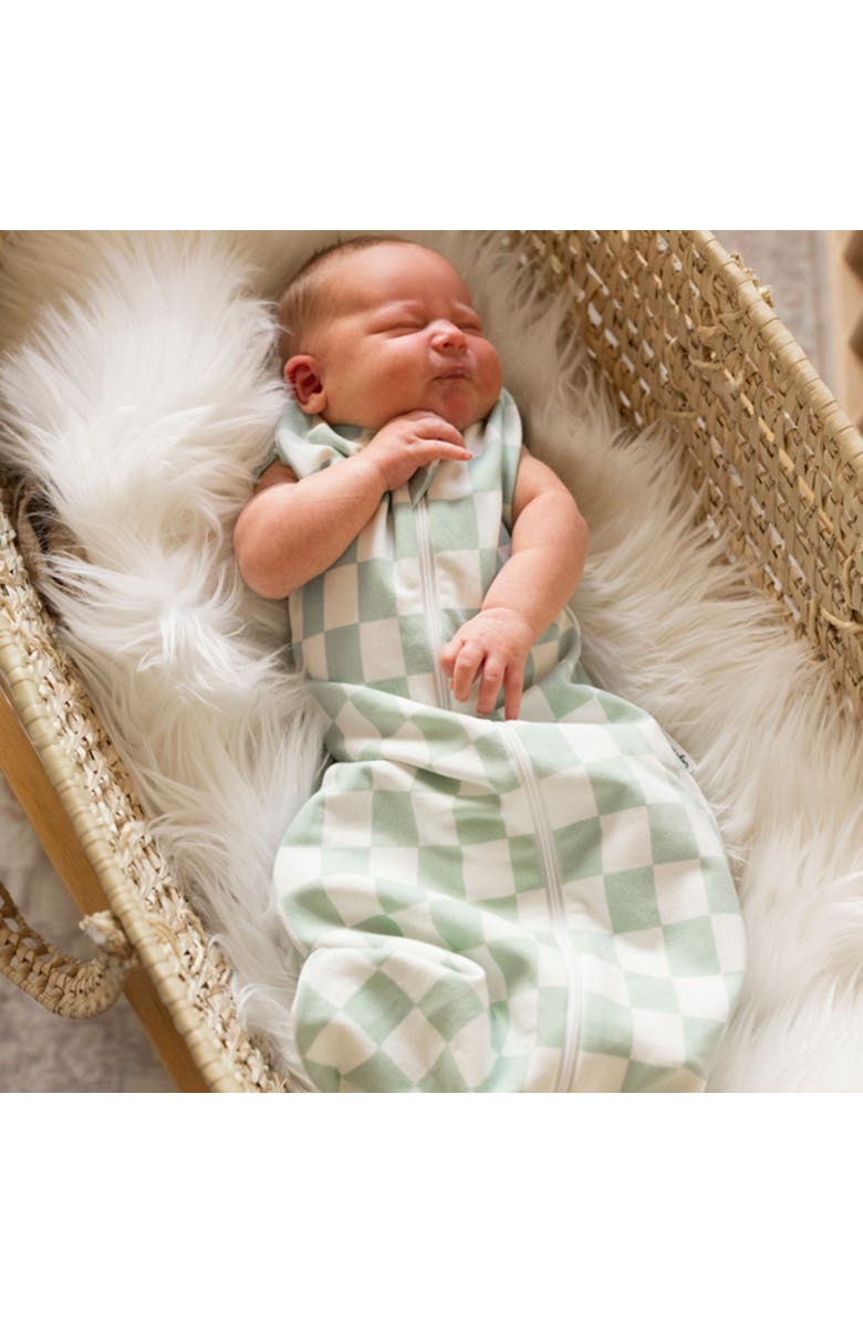 Tiny Twinkle Supersoft Micro-Fleece Sleep Sack with Swaddle Transition, Alternate, color, Sage Checkers