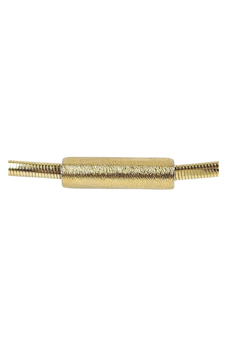Vintage 1970s Goldtone Textured Bar Stretch Belt, Alternate, color, Gold