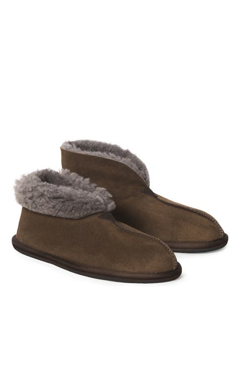 British Shearling Bootee Slippers