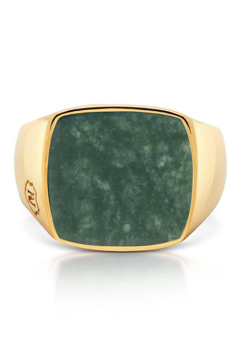 Signet Ring, Alternate, color, Gold / Green