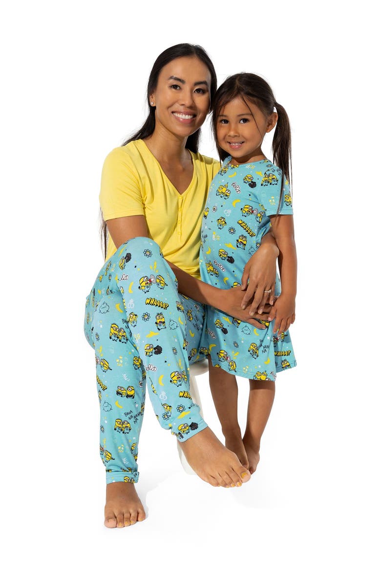 Kids' Minions Bello Banana Short Sleeve Dress, Alternate, color, Minions Bello Banana