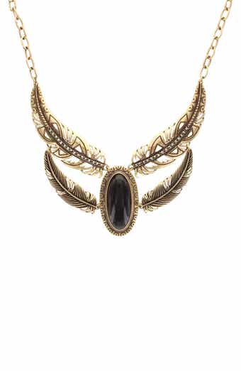 OLIVIA WELLES Feather Bib Necklace