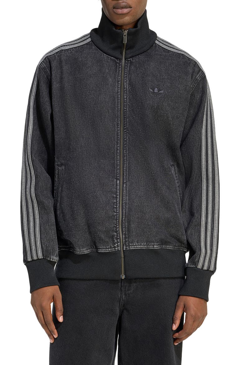 Firebird Denim Track Jacket, Main, color, TRUE BLACK DENIM