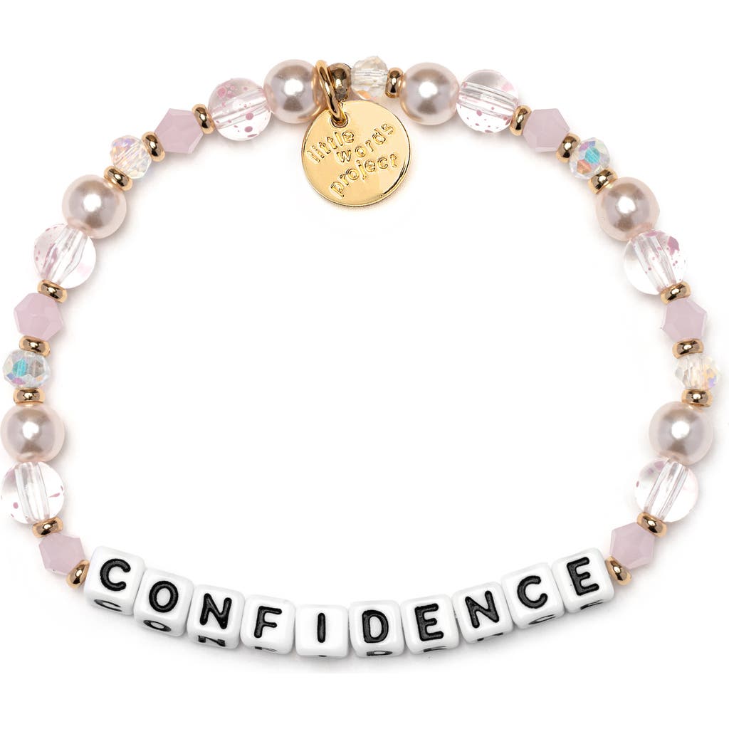 Little Words Project Confidence Beaded Stretch Bracelet in White  product