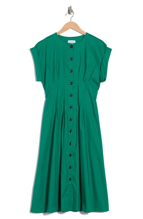 Pintuck Fit and Flare Shirtdress