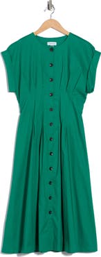 Calvin Klein Pintuck Fit and Flare Shirtdress