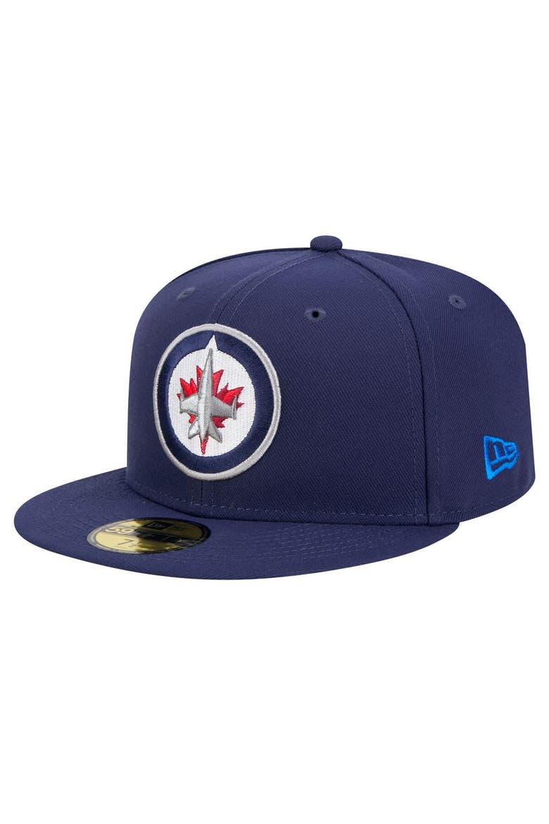 Men's New Era Navy Winnipeg Jets Core 59FIFTY Fitted Hat, Main, color, Navy