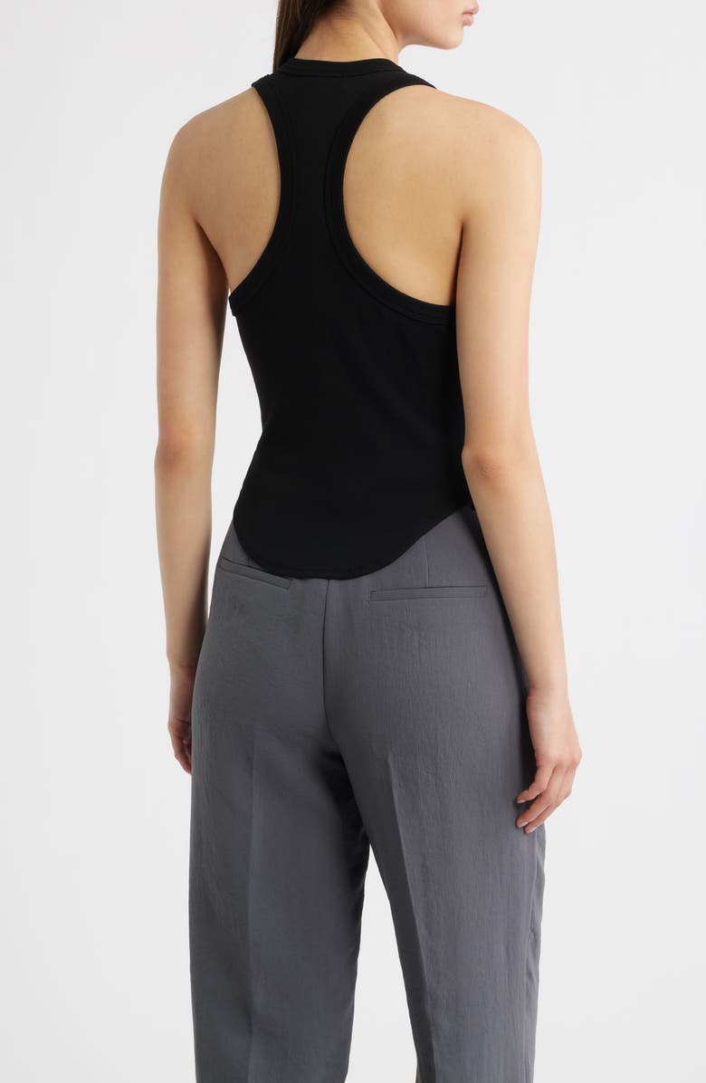 ARTLESS FOREVER Elin Stretch Cotton Jersey Tank, Alternate, color, Black