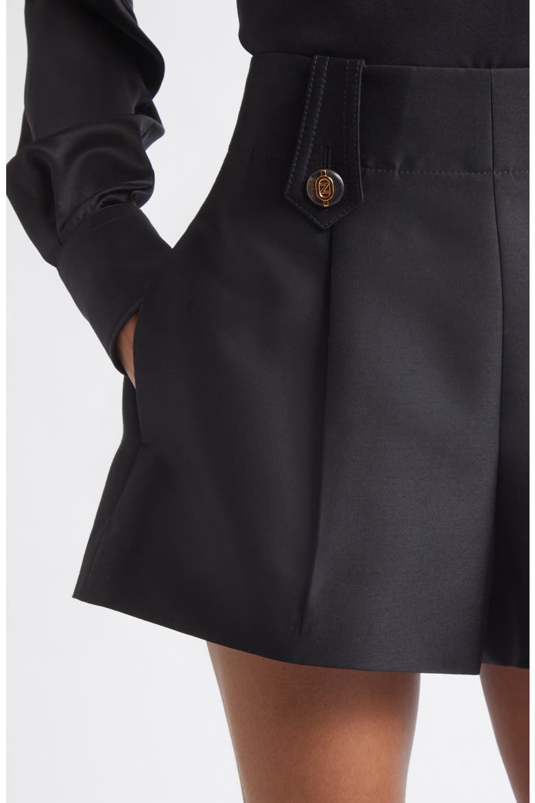 Valiant Tailored Wool & Silk Shorts, Alternate, color, BLACK