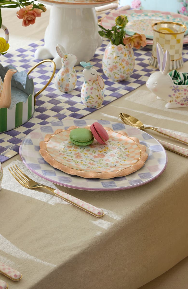 MACKENZIE CHILDS Posie Patch Set of 4 Ceramic Dessert Plates, Alternate, color, Multi