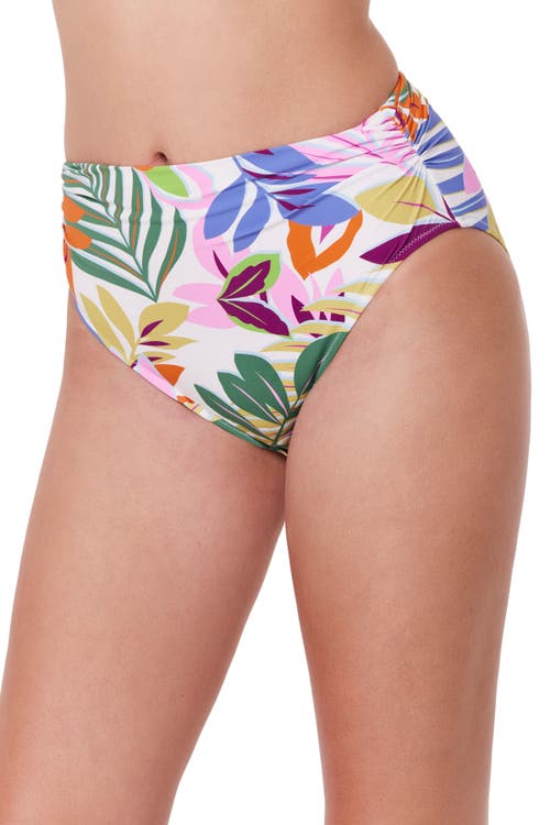 Profile By Gottex Costa Del Sol Shirred High Waist Swim Bottom In Multi