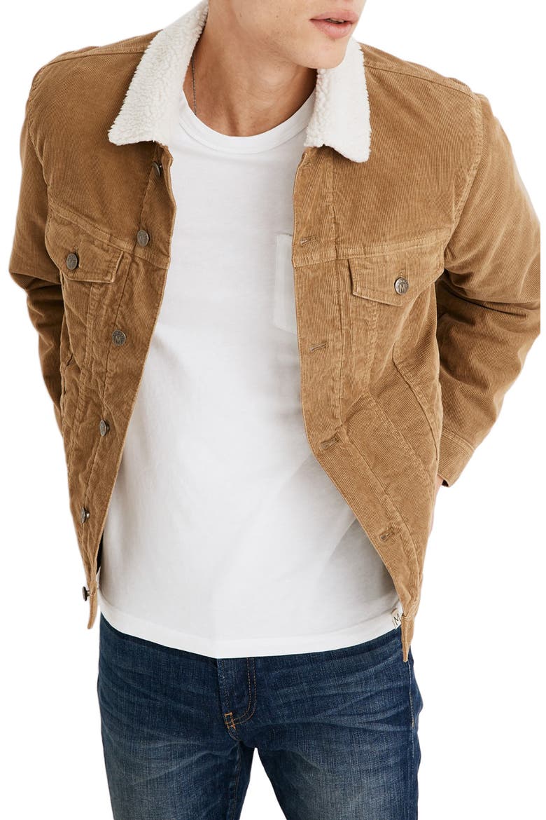 Fleece Lined Classic Jean Jacket Corduroy Edition, Main, color, CYPRUS RUINS