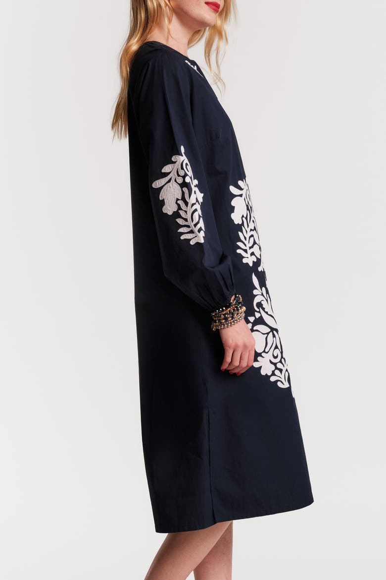 Kris Dress, Alternate, color, Navy/White