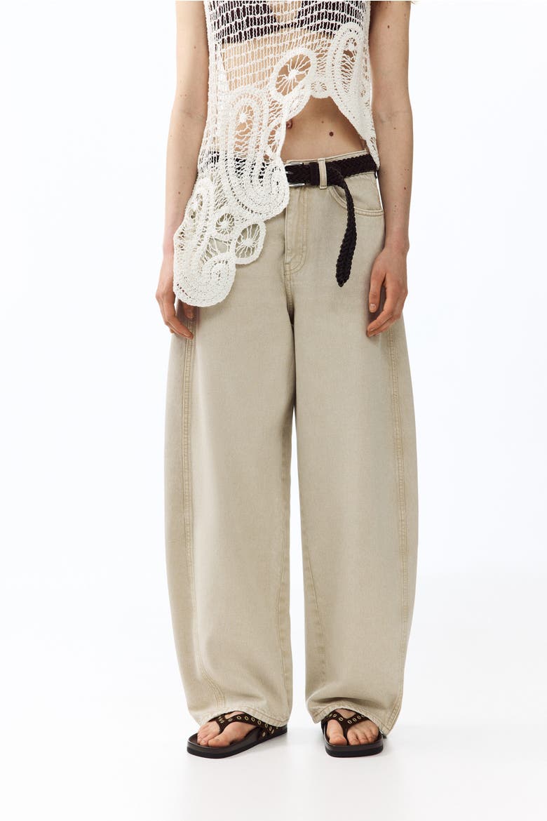 Baggy High Waist Jeans, Alternate, color, Light beige