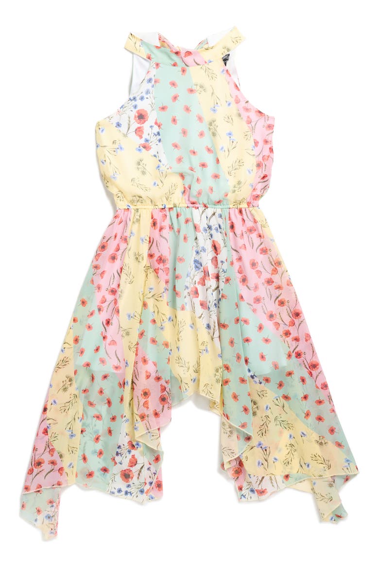 Kids' Mixed Print Dress, Main, color, YELLOW MULTI