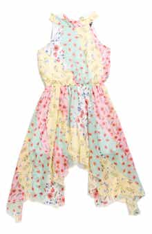 Ava & Yelly Kids' Mixed Print Dress