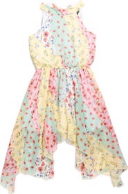 Ava & Yelly Kids' Mixed Print Dress