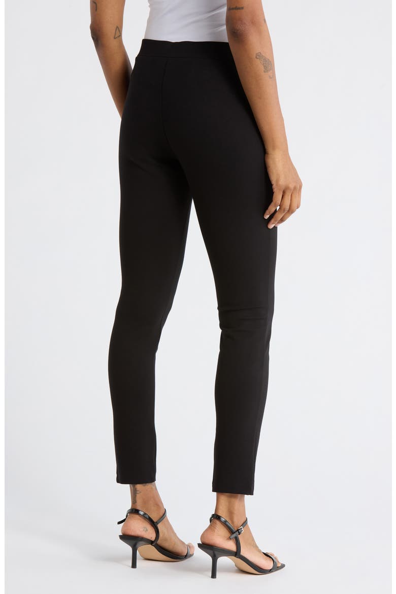 Shawn Pull-On Ponte Pants, Alternate, color, BLACK