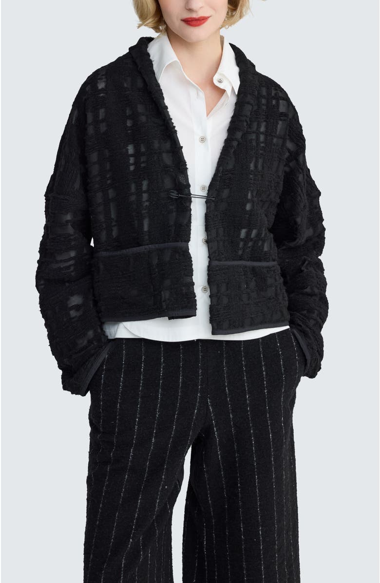 LUUKAA Xenia Structured Mesh Short Jacket, Main, color, Black