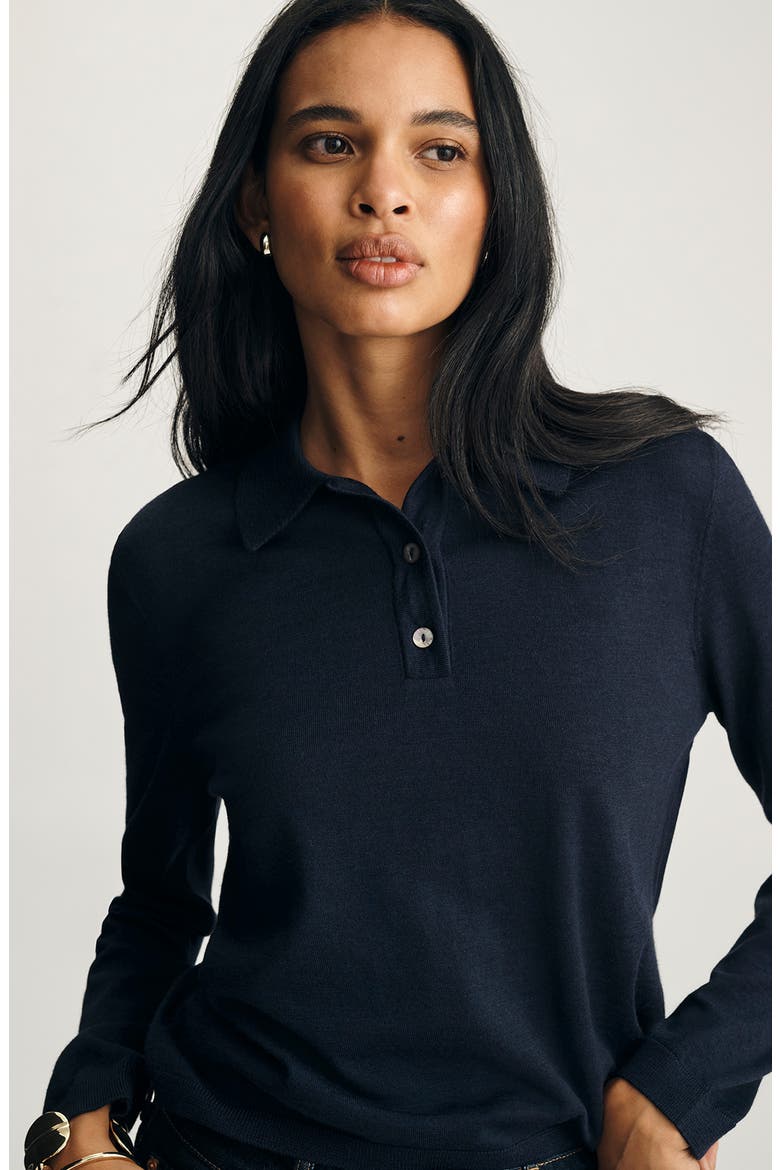 Wool Polo Sweater, Alternate, color, NAVY BLAZER