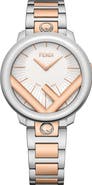 Fendi Silver Dial Two-Tone Bracelet Watch, 36mm