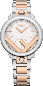 Fendi Silver Dial Two-Tone Bracelet Watch, 36mm