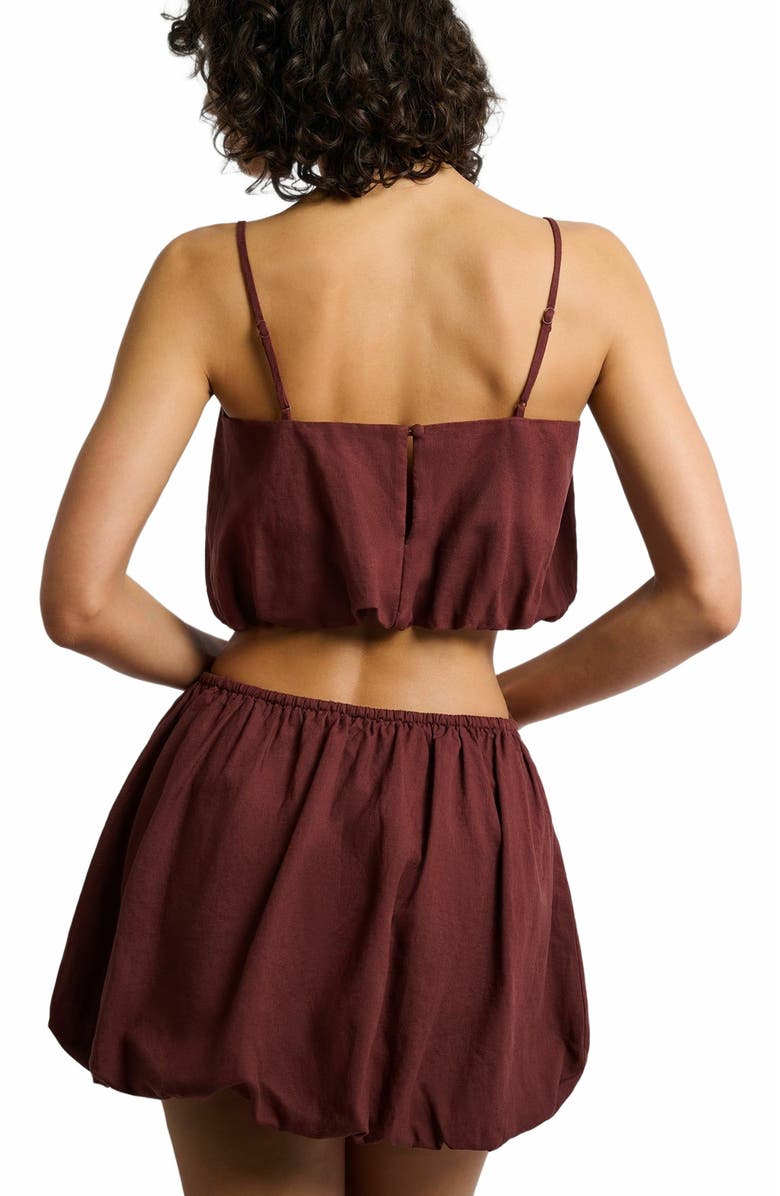 Onia Air Linen Bubble Crop Top, Alternate, color, Rum