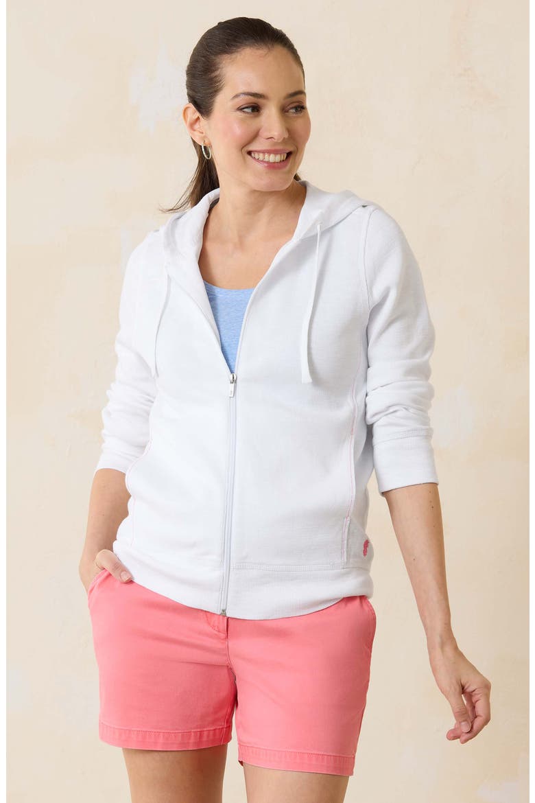 Tobago Bay Cotton Blend Zip-Up Hoodie, Alternate, color, WHITE
