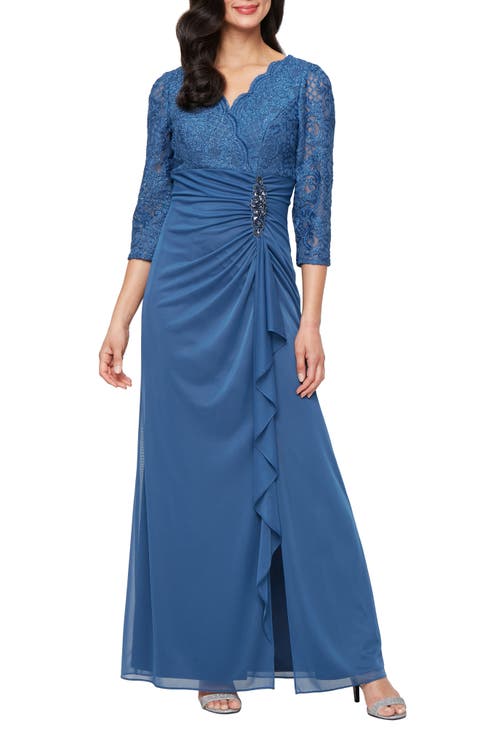 Sequin Lace A-Line Formal Gown