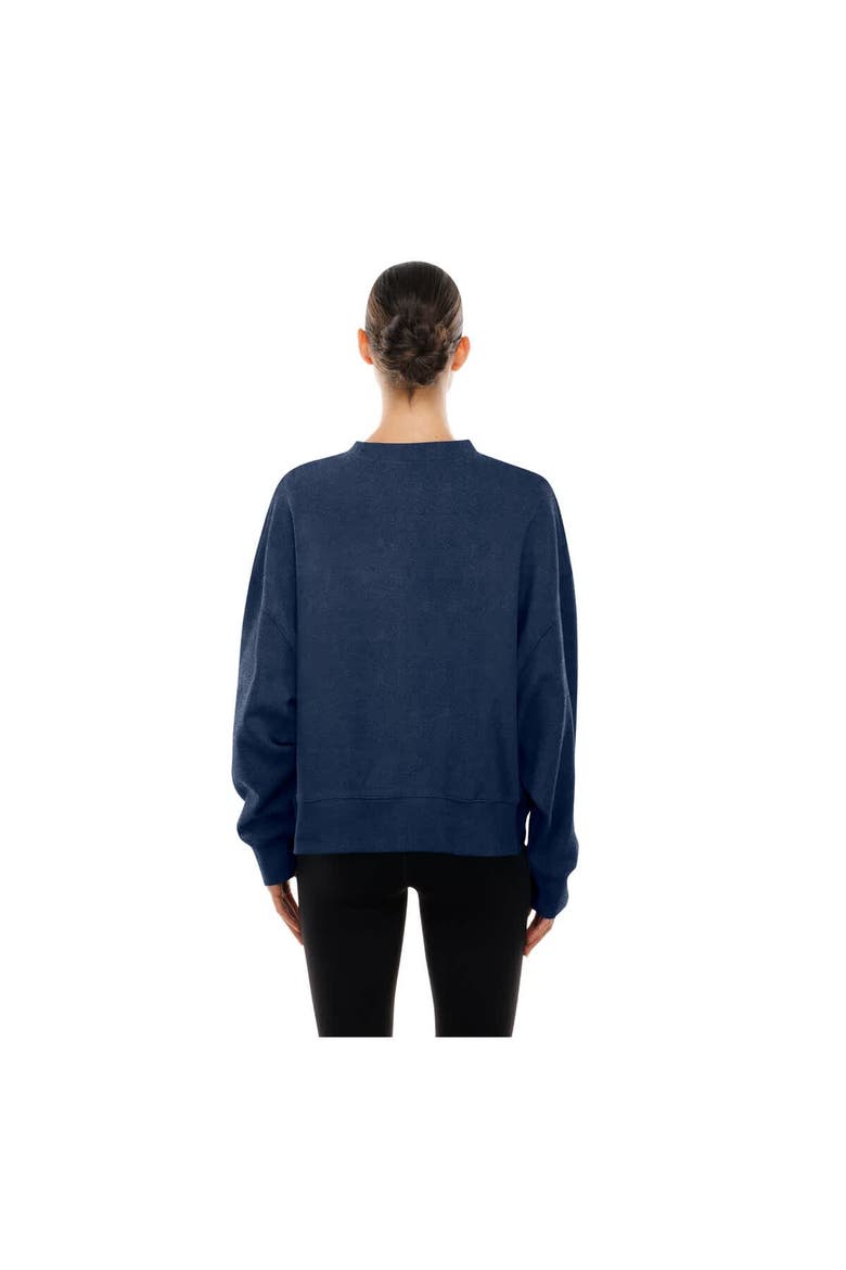 Women's New Era Navy Dallas Cowboys Oversized Throwback Mineral Wash Crew Neck Sweatshirt, Alternate, color, Navy