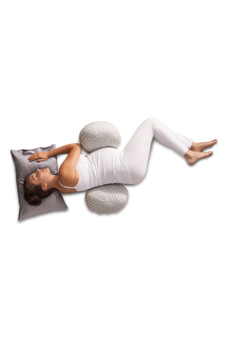 Side Sleeper Pregnancy Support Pillow, Alternate, color, WHITE/ GREY GEO