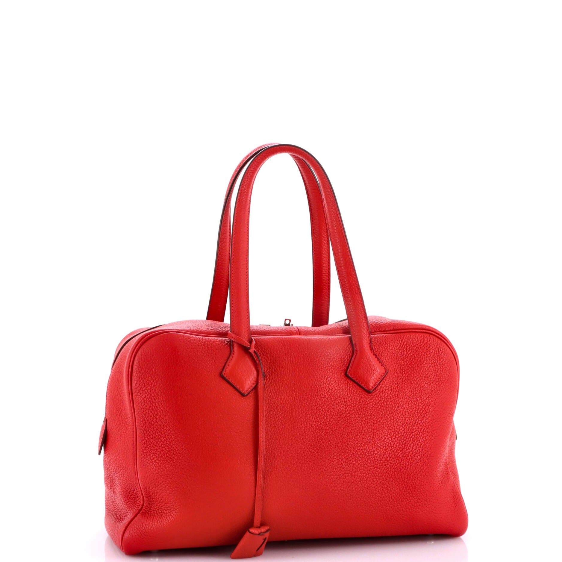 Pre-Owned Hermes Victoria II Bag Clemence 35, Alternate, color, Rouge Vif