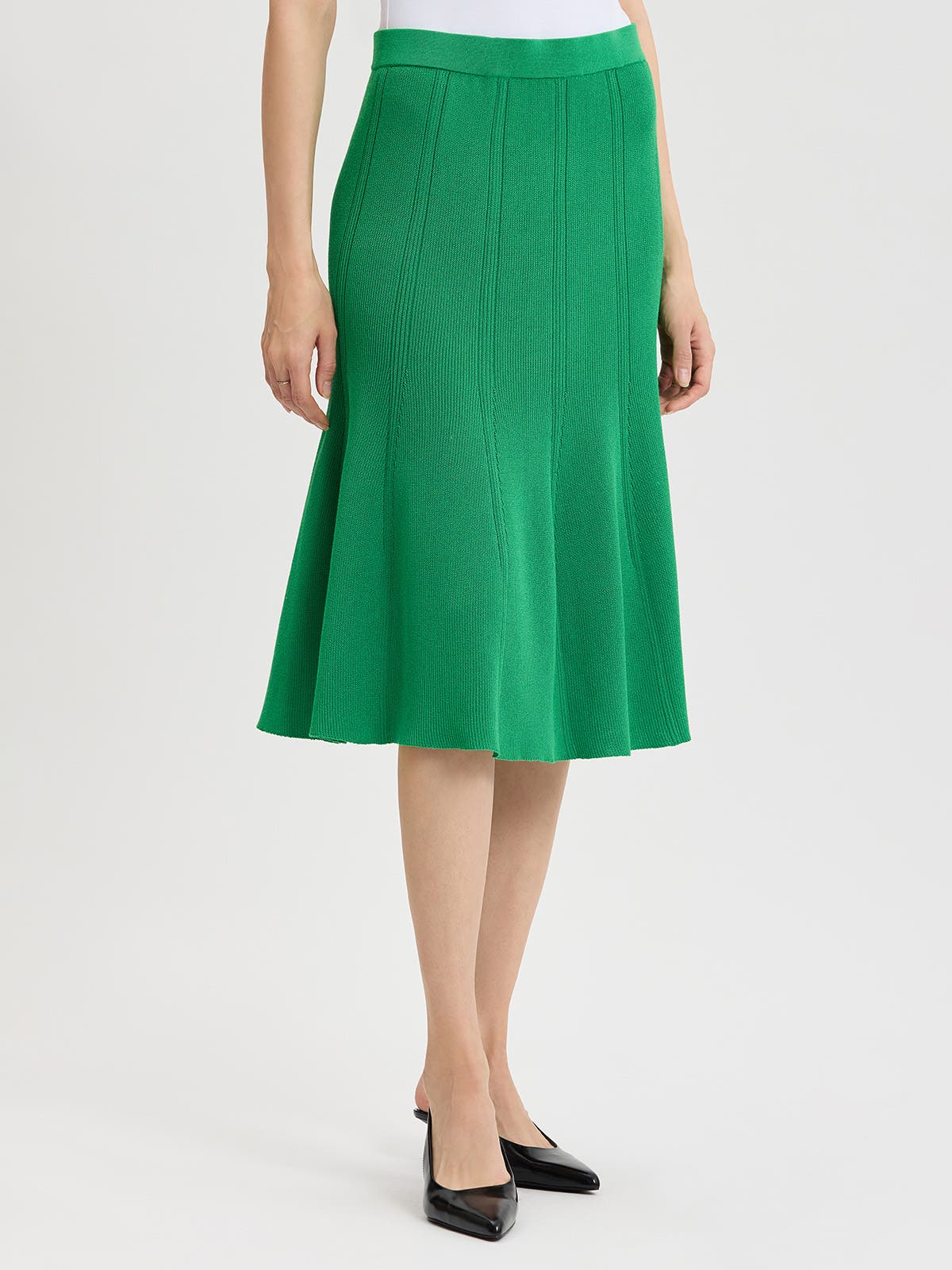 Flared Tonal Soft Knit Skirt - image 2