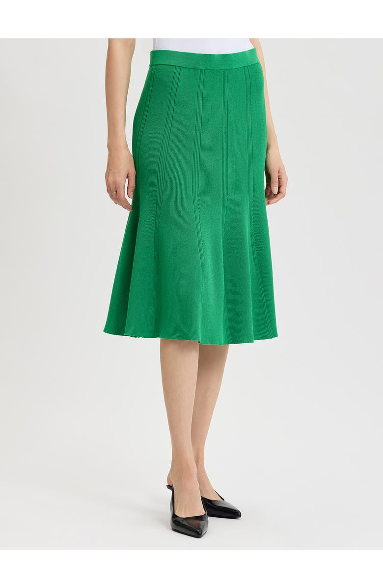 Misook Flared Tonal Soft Knit Skirt, Alternate, color, Clover Field