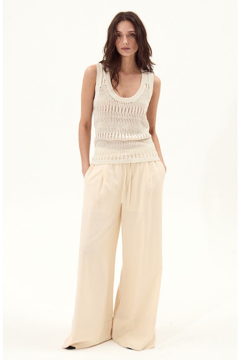 Mallorca Metallic Sheer Knit Tank, Alternate, color, OFF WHITE
