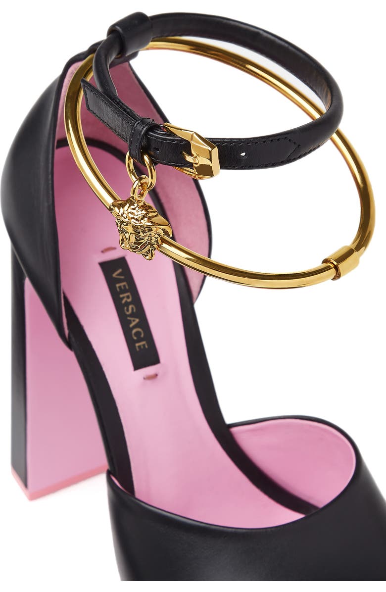 Versace Medusa Aeternitas Platform Sandal, Alternate, color,