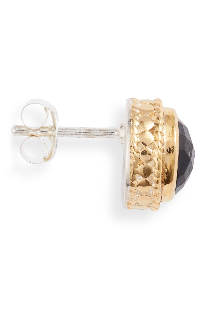 Stone Oval Stud Earrings, Alternate, color, GOLD/ BLACK