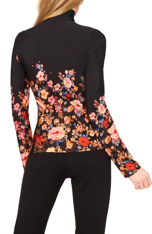 Ted Baker Placed Floral Turtleneck In Black