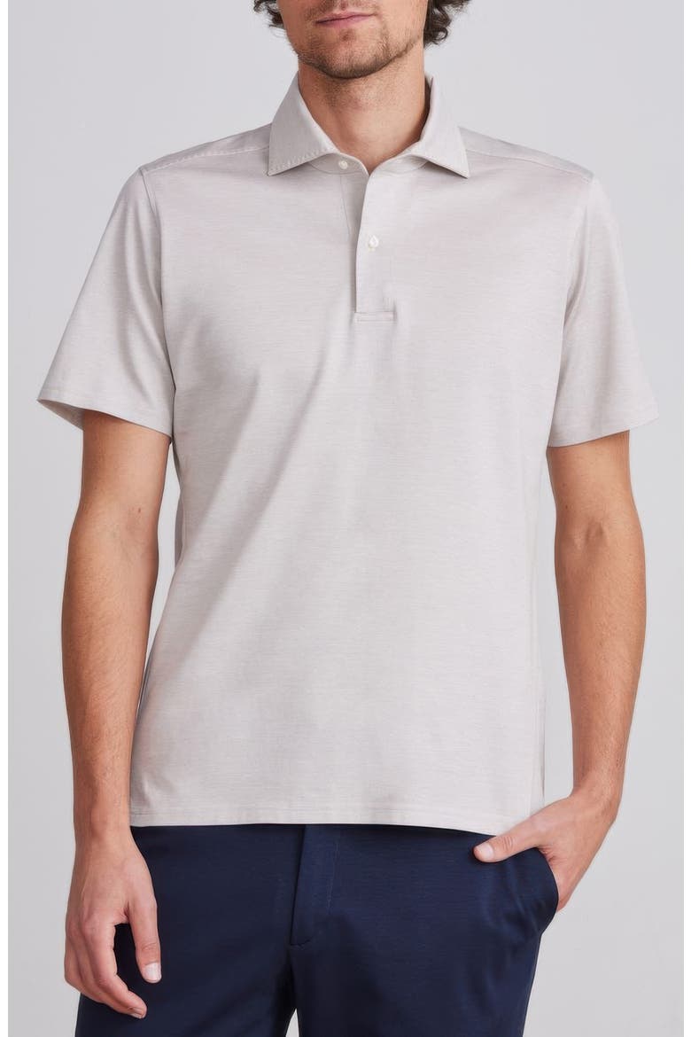 Textured Luxe Polo, Main, color, LIGHT BEIGE