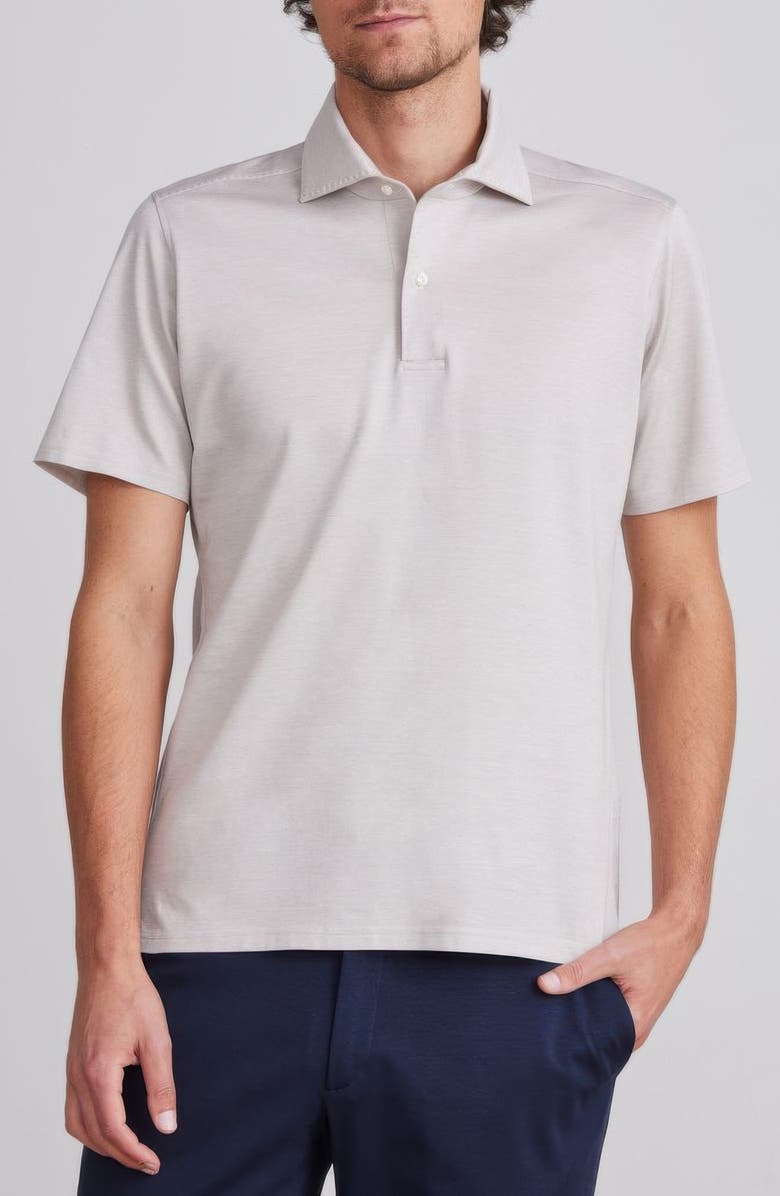 Emanuel Berg Textured Luxe Polo, Main, color, Light Beige