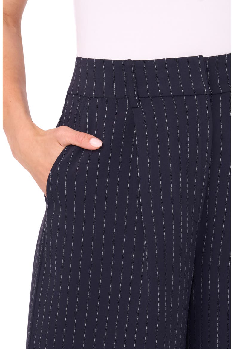 Zip Front Pinstripe Wide Leg Pants, Alternate, color, NAVY DEPTHS