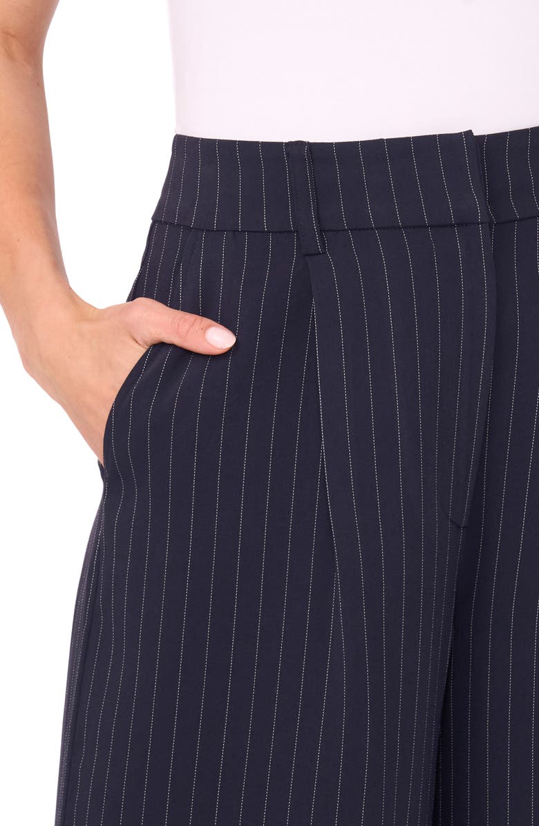 Halogen<sup>®</sup> Zip Front Pinstripe Wide Leg Pants, Alternate, color,